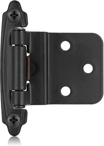 4 Pack (2 Pair) 3/8" Inset Matte Black Self Closing Cabinet Hinges for Offset Ki - Picture 1 of 6