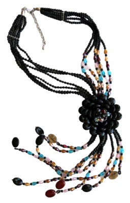 Joan Rivers Starlet Cluster Flower Black Beaded Multi-Strand Necklace - Image 1 of 4