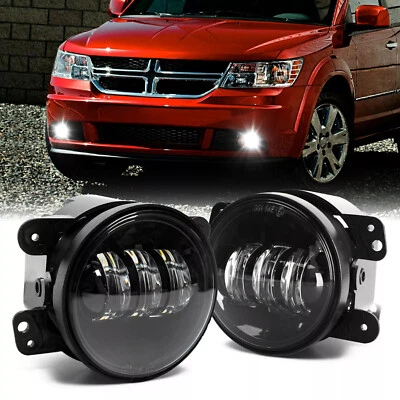 Par de luces antiniebla LED redondas de 4 pulgadas parachoques lámpara de conducción para Dodge Journey 2009-2018 Foto 1 de 4