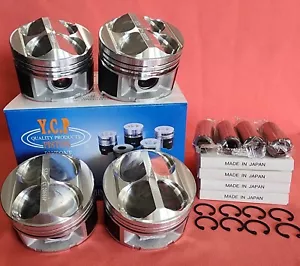 84.5mm High Compression YCP Pistons + JAPAN Rings Honda Acura B20 FULL FLOATING - Picture 1 of 10