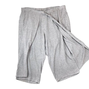 Pure Jill Gray Taupe Cropped Wrap Pants Size 4X Linen Blend Soft Wide Leg - Picture 1 of 12