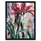 Rohlfs Amaryllis Flower Painting Art Print Framed 12x16