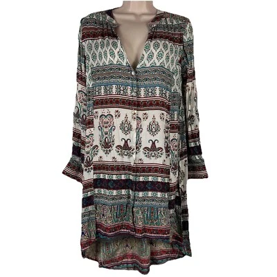 Chelsea & Violet Dress Women's Small Boho Above Knee Hi/Low Paisley - Image 1 of 4