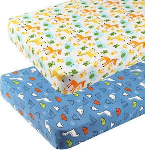 Dinosaur Pack N Play Stretchy Fitted Playard Sheet Set 2 Pack Jersey Knit Ultra 