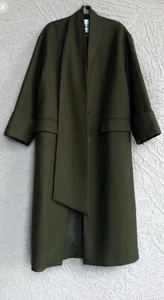 ZARA Manteco Schal Mantel Gr. XS/S M/L Wollmischung dunkelkhaki NEU Jacke Damen - Bild 1 von 11