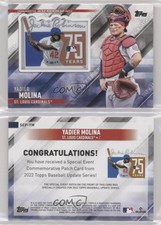 2022 Topps Update Special Event Manufactured Relics Yadier Molina #SEP-YM Patch