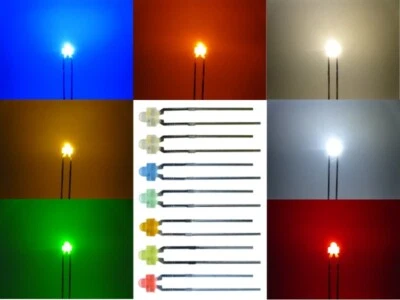 LED 1,8mm diffus blau rot gelb grün orange weiß warmweiß LEDs Set 70 Stück S564 - Bild 1 von 4