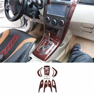 Car Interior Decoration Cover Trim ABS Red Wood For Toyota Corolla 2007-2013 AT — 第 1/4 张图片