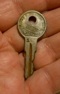 Vintage Old Antique BASCO Briggs Key Groove 1 Miami Lock & HDWE 1751 S.W. 8th St - Picture 1 of 4