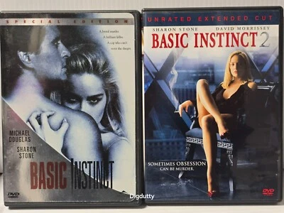 Basic Instinct 1 & 2  (DVD) Sharon Stone, Michael Douglas, David Morrissey - LN - Image 1 of 4