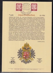 Alemania magnífico privado ETB 1961 - Importante alemán Johann Sebastian Bach - Imagen 1 de 1