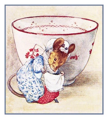 Lady Mouse Curtsies by Beatrix Potter Counted Cross Stitch Chart Pattern - Image 1 of 4