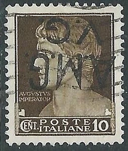 1945-47 TRIESTE AMG VG USATO IMPERIALE 10 CENT CORONA VARIETà SOPRASTAMPA - L7 - Picture 1 of 1