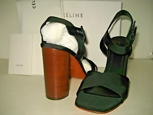 Sandali scarpe scarpe scarpe scarpe Celine US 9 EUR 39 in pelle tessile nera tacco alto $1135 NUOVI CELINE US 9 EUR 39 - Foto 1 di 11