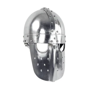 Casco remachado antiguo/medieval y renacentista caballero casco de piel calibre 18 - Imagen 1 de 2