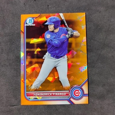 2022 Bowman Chrome Sapphire Yohendrick Pinango Orange Refractor  4/50 BCP-95 - Image 1 of 2