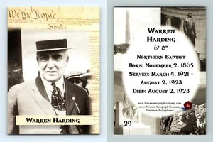 Warren Harding #29 POTUS The First 36 Historic Autographs 2020 Trading Card - Picture 1 of 1