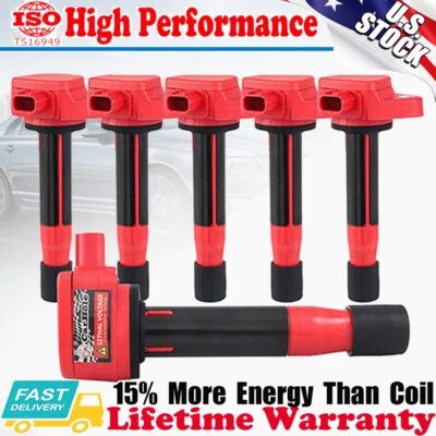 Paquete de 6 bobinas de encendido UF603 para Honda Odyssey Crosstour Accord Acura RL TL TSX ZDX Foto 1 de 4