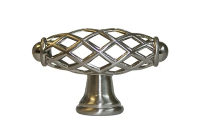 HOUSE GUARD HARDWARE Satin Nickel Birdcage Kitchen Cabinet Drawer Knob pull Brushed nickel 2 1/4"