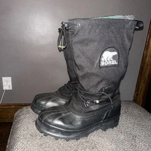 Sorel Glacier NM1023-010 Waterproof Warm Insulated Winter Boots Black Men Sz 11 - Picture 1 of 10