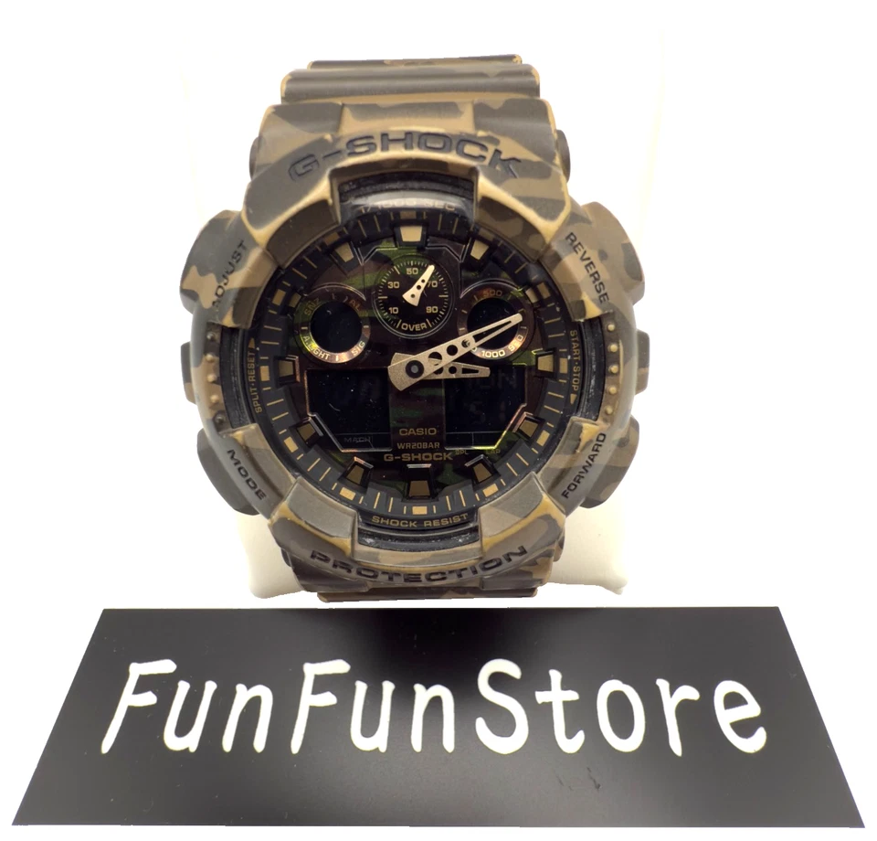 CASIO G SHOCK GA-100CM Military Camouflage Analog Digital Mens Watch From Japan - Image 1 of 4