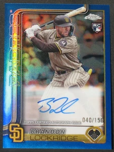 Brandon Lockridge 2025 Topps cromo refractor azul autógrafo novato (40/150) BLO - Imagen 1 de 2