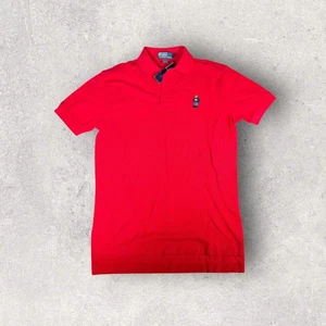 NWT Polo Ralph Lauren Mens Classic Fit Bear Polo Shirt Red Flag RL13 Size M Rare - Picture 1 of 9
