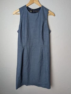 Brooks Brothers 6 Blue lined Sheath Dress Italian Wool Preppy zip up 191 - Picture 1 of 8