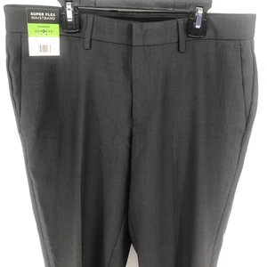 Kenneth Cole Dress Pants Mens 32x30 Gray Slim Fit Stretch Tapered Performance - Picture 1 of 10