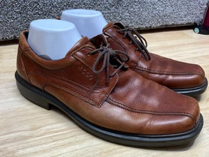 Ecco Herren 44 US 10 Light Shock Point Schuhe Braun Leder Schnürschuhe Oxford's Preppy - Bild 1 von 12