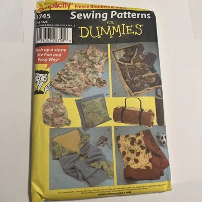 Simplicity Sewing For Dummies Pattern 4745 Fleece Pillow in a Quilt Blanket-Bag - Image 1 of 2