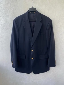 Brooks Brothers 1818 Madison Loro Piana Blazer Mens Size 41R Navy Gold Buttons - Picture 1 of 22