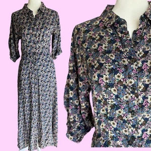 Maxi Vestido Natural Life Floral Oscuro Boho Cottage Fairy Grunge Romántico Retro XS - Imagen 1 de 12