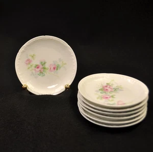 GDA Charles Field Haviland Limoges 4 Butterpats Salts Pink Roses Green Shamrocks - Picture 1 of 12