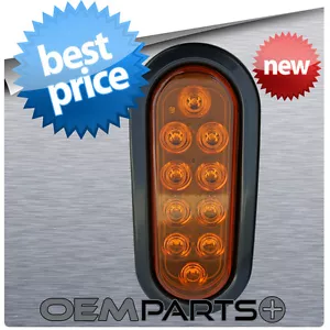 1Pc New 6" Amber Oval Sealed Turn Signal Tail LED Light Truck Trailer - Picture 1 of 1