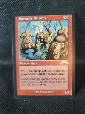 MTG Ravenous Baboons Exodus NM Magic the Gathering Mtg See Detailed Pics  - Image 1 of 2