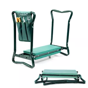 Garden Kneeler 2-in-1 Folding Gardening Padded Seat and Kneeling Stool Tool Bag - Picture 1 of 8