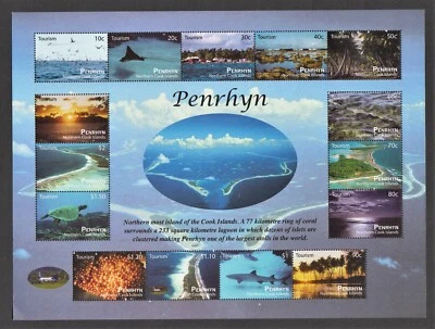 Penrhyn, Cook Islands 2011 Tourism stamps and S/S, Sc 487 - 501, 501a - Image 1 of 2