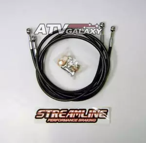 Streamline Steel Braided Front Brake Lines 2 Line Kit Black TRX400EX TRX400X All - Picture 1 of 3