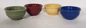 Longaberger Pottery Woven Traditions Ramekin Custard Dessert Fruit Bowl Set of 4 - Picture 1 of 8