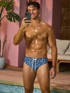 New Men's Sexy Blue Anchors Low Rise Bikini Style Swim Brief -Gay Interest - Picture 1 of 5
