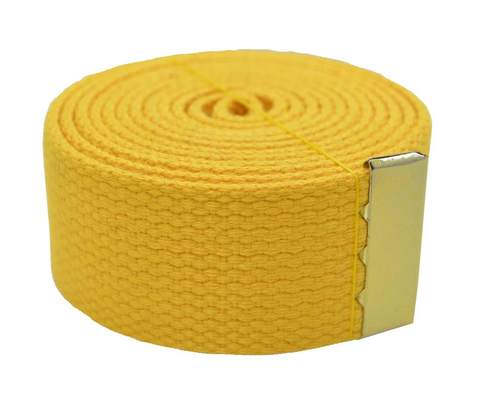 Cinturón y hebilla de lona deslizante dorado "liso" de 48",54",60",72" 25 colores Foto 1 de 1