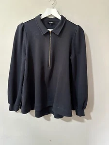 ME+EM ZIP SWEATSHIRT TOP VENTS SIDES WITH BUTTONS A LINE SHAPE SIZE UK12 - Picture 1 of 15
