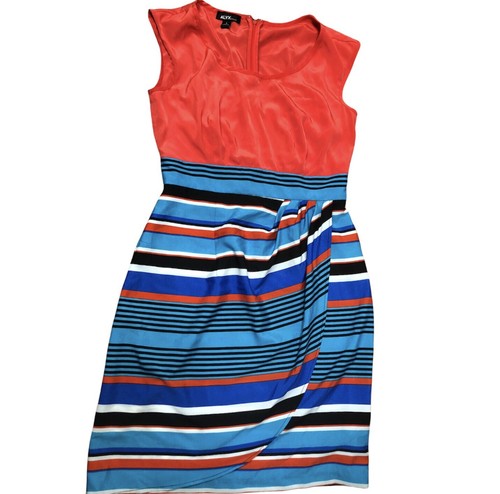 Abito tubino donna Alyx senza maniche cocktail party strati colorati taglia 4