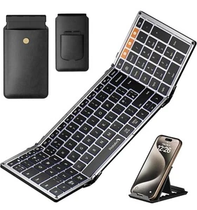ProtoArc XK01 Plus Foldable Keyboard, Backlit - Silver - Picture 1 of 6