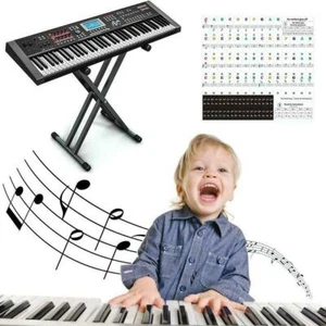 Piano Note Music Keyboard Stickers 5 in 1 Universal 37/49/54/61/88 - Picture 1 of 4