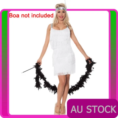 Deluxe White 1920s 20s Gatsby Costume Flapper Charleston Roaring Fancy Dress - Image 1 of 4