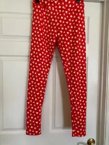 Fleece gefütterte Leggings Serra Aldi rot mit Herzen Größe S - Bild 1 von 1