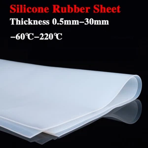 Soft Silicone Rubber Sheet Clear Translucent High Temp Mat Plate Various Size - Picture 1 of 10