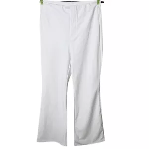 Halara Flex sz Petite Medium White High Waisted Slight Flare Work Pants New - Picture 1 of 8